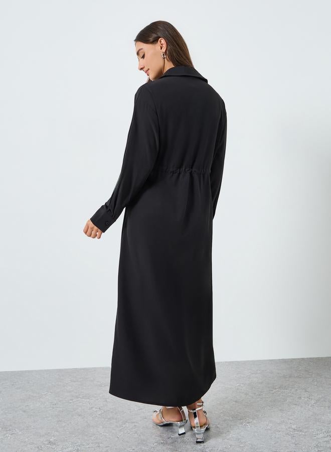 ستايلي فستان قميص ماكسي برباط خصر - Image 4